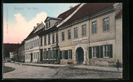 AK Belgern, Gasthof Zum Kaiser Friedrich Und Apotheke Am Markt  - Belgern