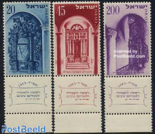 Israel 1953 New Year 3v, Mint NH, Religion - Bible Texts - Unused Stamps (with Tabs)