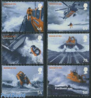 Great Britain 2008 Mayday, Rescue At Sea 6v, Mint NH, Transport - Helicopters - Ships And Boats - Ongebruikt