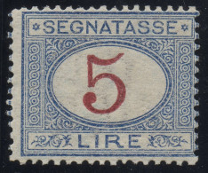 Regno 1903 - Segnatasse 5 Lire  - Nuovo Gomma Integra - MNH** - Taxe