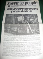 EVENEMENTS MAI 1968 : " SERVIR LE PEUPLE " N° SPECIAL 22  DU 21 MAI 1968 - 1950 à Nos Jours