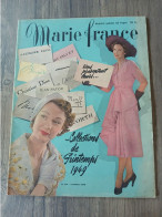 Magazine MARIE FRANCE N° 224 Collections Printemps 15/03/1949 Jeu De Dames Nuits Blanches Pub MECANO - Azione