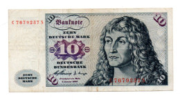 Billet 1960 Allemagne  10 Mark  RFA Bank-note Banknote - 10 Deutsche Mark