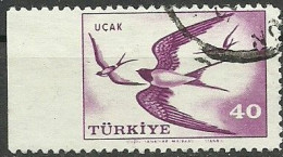 Turkey; 1959 Airmail Stamp 40 K. ERROR "Imperf. Edge" - Oblitérés