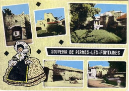 Pernes Les Fontaines 5 Vues Et Poupée , Timbrée En 1975 - Pernes Les Fontaines