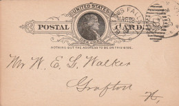 USA - POST CARD - National Bank Of Bellows Falls : Le 28/03/1889 Pour Crafton - ...-1900