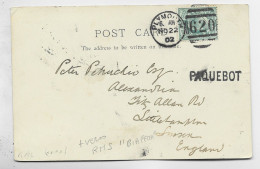 ENGLAND HALF PENNY SOLO CARD FREETOWN SIERRA LEONE PLYMOUTH 1902 +PAQUEBOT + R.M.S. BIAFF - Briefe U. Dokumente