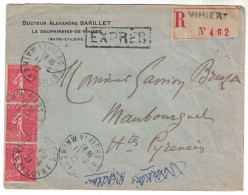 Maine Et Loire - La Dauphinerie-de-Vihiers - Lettre Recommandée Exprès Pour Maubourguet - 11 Juin 1927 - Tarifs Postaux