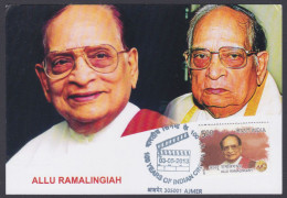 Inde India 2013 Maximum Max Card Allu Ramalingiah, Actor, Comedian, Producer, Telegu Bollywood Indian Hindi Cinema, Film - Storia Postale