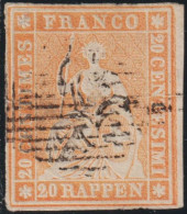 Schweiz Strubel 20Rp. Zu#25D Vollrandig Ausgeprägtes Relief - Used Stamps