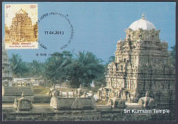 Inde India 2013 Maximum Max Card Sri Kumam Temple, HInduism, Hindu, Religion, Architecture - Lettres & Documents
