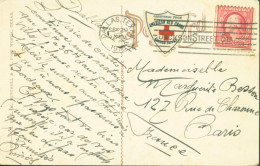Guerre 14 Etats-Unis Mission Militaire Française Aux USA ? Vignette American Red Cross CAD Dallas Texas 1918 - Briefe U. Dokumente