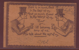 Ansichtskarte USA Lederpostkarte Ab Paktolus Karikatur Leather Postcard - Lettres & Documents