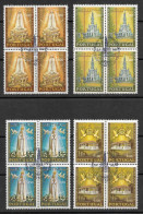 Portugal 1967 Notre Dame De Fatima 50 Ans 50 Years Our Lady Of Fatima X 4 Cachet Premier Jour Leiria - Oblitérés