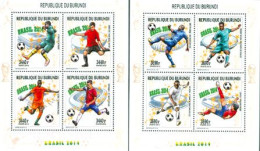 BURUNDI 2014 - Coupe Du Monde Brasil 2014 - 8 T. En 2 Feuillets - 2014 – Brazil