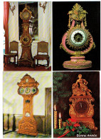 Lot 8 Cpm - HORLOGE Astronomique - Balancier Fer à Cheval Trèfle FRANKFURT PENDULE LYRE Lampe Pigeon Régulateur - Objets D'art