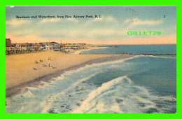 ASBURY PARK, NJ - BREAKERS AND WATERFRONT FROM PIER - TRAVEL IN 1940 - STAR STATIONERY CO -  TICHNOR BROS INC - - Andere & Zonder Classificatie