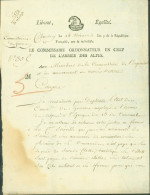 LAS Lettre Autographe Signature Bertier Commissaire Ordonnateur En Chef De L'armée Des Alpes - Político Y Militar