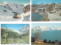 CPA CARTE POSTALE SUISSE 4 X POSTALAUTO AUTO PÖSTALE CAR POSTAL - Collections & Lots