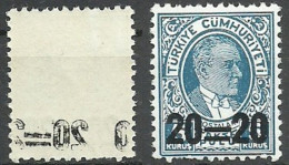 Turkey; 1959 Surcharged Postage Stamp "Abklatsch Overprint" MNH** - Ongebruikt
