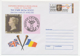 Postal Stationery Romania 2000 Stamp Exhibition London - Black Penny - Otros & Sin Clasificación
