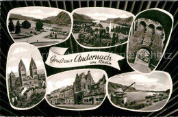 72841923  	Andernach Landschaftspanorama Kirche Innenstadt Torbogen Alter Kran   - Andernach