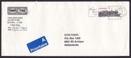 Denmark: Cover To Netherlands, 1991, 1 Stamp, Steam Locomotive, Train, Railways, A-label (minor Damage) - Brieven En Documenten
