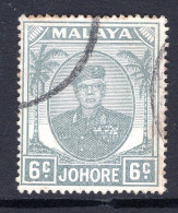 Malaysian States - Johore - 1949 Sultan Sir Ibrahim - 6c Grey Used (SG 137) - Johore