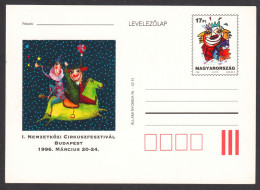 CLOWN / 1996 - HUNGARY - CIRCUS Festival BUDAPEST  - STATIONERY - POSTCARD - FDC - Cirque