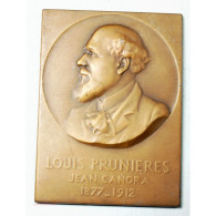 Medaille Plaque Louis PRUNIERES Jean CANORA,  Poète Lyrique Par E.BRECHOT - Professionnels/De Société