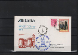 Schweiz Luftpost FFC  Alitalia 1.4.1971 Neapel - Zürich - Premiers Vols