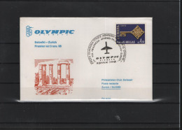 Schweiz Luftpost FFC  Olympic Airlined Saloniki - Zürich - Premiers Vols