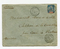 !!! TP DU BENIN SUR LETTRE DE 1902 POUR LA FRANCE CACHET OUIDAH - DAHOMEY ET CACHET MARITIME - Cartas & Documentos