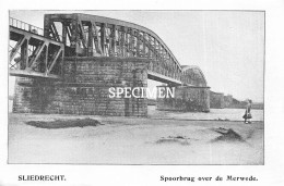 Prent - Spoorbrug Over De Merwede - Sliedrecht  - 8.5x12.5 Cm - Sliedrecht