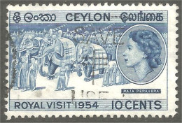 AS-1 Ceylon Royal Visit 1954 Elephant Elefante Norsu Elefant Olifant - Elefantes