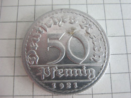 Germany 50 Pfennig 1921 D - 50 Renten- & 50 Reichspfennig