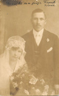 Souvenir Photo Postcard Wedding Bride Groom - Marriages