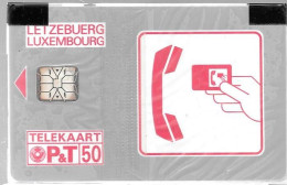 CARTE²°-PUCE-LUXEMBOURG-50U-SC01-SC6-1991- R°Rouge-Glacé-NSB-TBE - Luxemburg