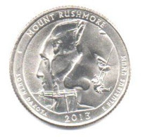 2013 - Stati Uniti 25 Cents - Quarter Mount Rushmore  P     ------ - 2010-...: National Parks