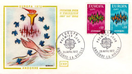 ANDORRE FDC 1972 EUROPA - FDC