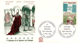 ANDORRE FDC 1978 SIGNATURE DES PAREAGES - FDC