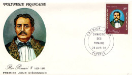 POLYNESIE FDC 1976 DYNASTIE DES POMARé - FDC