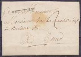 L. Datée 15 Mai 1768 De BRUXELLES Pour GAND - Griffe "BRUXELLES" - Port "2" - 1714-1794 (Austrian Netherlands)