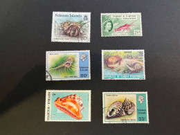 11-5-2024 (stamp)  7 Shell / Seashell - 6 Different Values / Countries - Schalentiere
