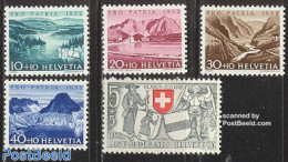 Switzerland 1952 Pro Patria 5v, Unused (hinged), History - Sport - Coat Of Arms - Mountains & Mountain Climbing - Neufs