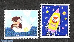 Switzerland 2021 Wishing Stamps Owl & Fox 2v, Mint NH, Nature - Animals (others & Mixed) - Owls - Neufs