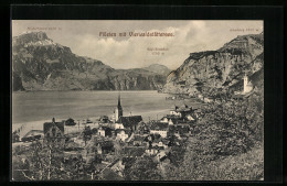 AK Flüelen, Generalansicht Am Vierwaldstättersee, Blick Auf Rigi-Hochfluh, Niederbauen Und Axenberg  - Flüelen