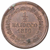 Pio IX  1/2 Baiocco Del 1850, SPL+ - Vatikan