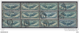 U.S.A.:  1939  AIR  MAIL  TRANS-ATLANTIC  -  30 C. USED  STAMPS  -  REP. 12  EXEMPLARY  -  YV/TELL. 25 - 1a. 1918-1940 Afgestempeld
