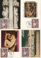 LOT " SCULPTURE DE LA CATHEDRALE DE STRASBOURG " Sur 4 Cartes Maximum De 1971. N° YT 1654. Parfait état. CM à Saisir !!! - Other & Unclassified